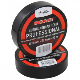 REXANT Изолента профессиональная 0.18 х 19 мм х 20м черная